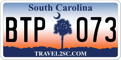 SC license plate BTP073