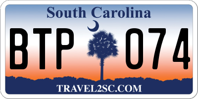 SC license plate BTP074