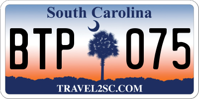 SC license plate BTP075