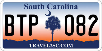 SC license plate BTP082
