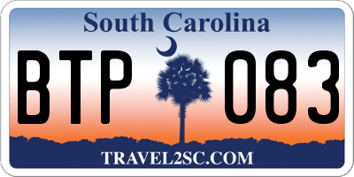 SC license plate BTP083