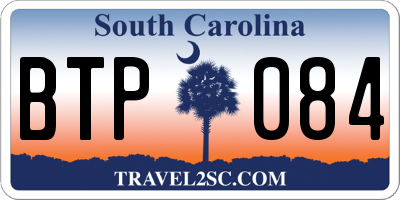 SC license plate BTP084