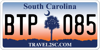 SC license plate BTP085