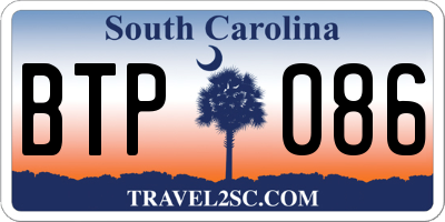 SC license plate BTP086