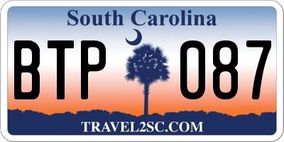SC license plate BTP087