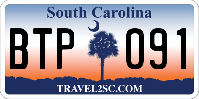 SC license plate BTP091