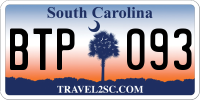 SC license plate BTP093