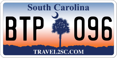 SC license plate BTP096