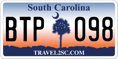 SC license plate BTP098
