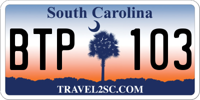 SC license plate BTP103