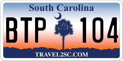 SC license plate BTP104