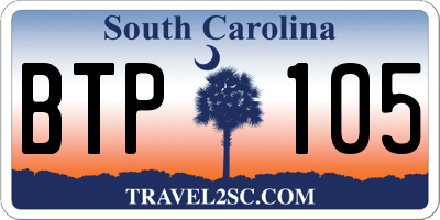 SC license plate BTP105