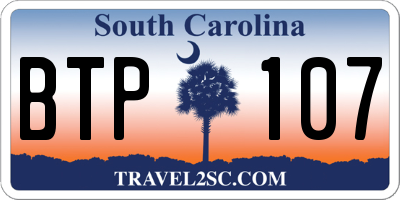 SC license plate BTP107