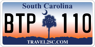 SC license plate BTP110