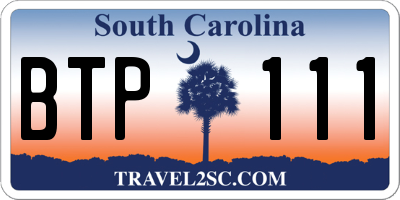 SC license plate BTP111