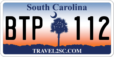 SC license plate BTP112