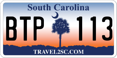 SC license plate BTP113