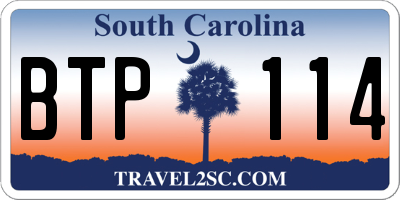 SC license plate BTP114