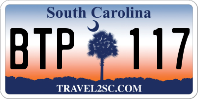 SC license plate BTP117