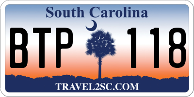 SC license plate BTP118