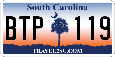 SC license plate BTP119