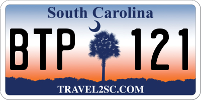 SC license plate BTP121