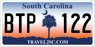 SC license plate BTP122