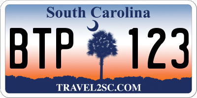 SC license plate BTP123