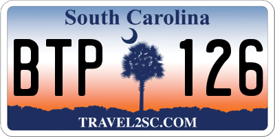 SC license plate BTP126