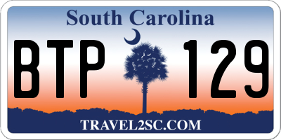 SC license plate BTP129