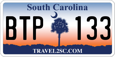 SC license plate BTP133