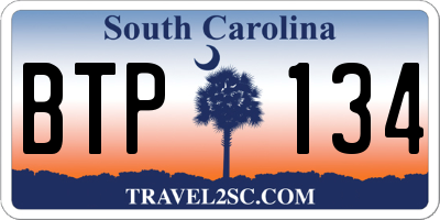 SC license plate BTP134