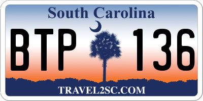 SC license plate BTP136