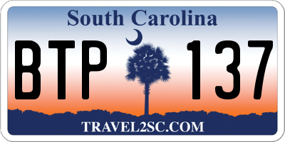 SC license plate BTP137