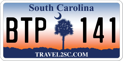 SC license plate BTP141