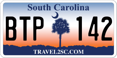 SC license plate BTP142