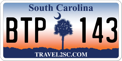 SC license plate BTP143