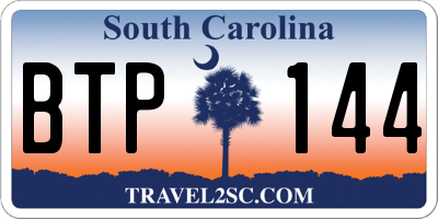 SC license plate BTP144