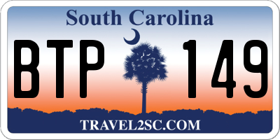 SC license plate BTP149
