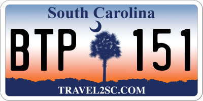 SC license plate BTP151