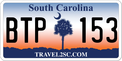 SC license plate BTP153