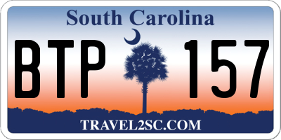 SC license plate BTP157