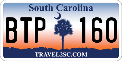 SC license plate BTP160