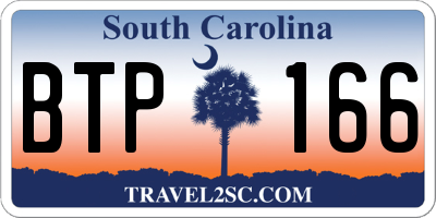 SC license plate BTP166