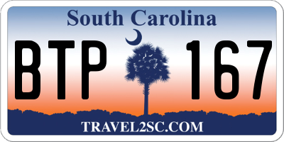 SC license plate BTP167