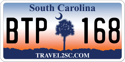 SC license plate BTP168
