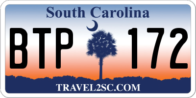 SC license plate BTP172