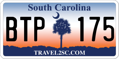 SC license plate BTP175