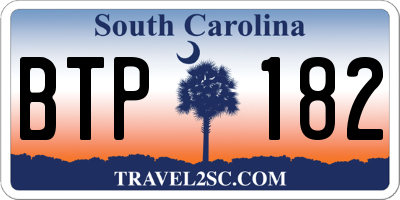 SC license plate BTP182