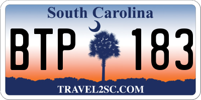 SC license plate BTP183